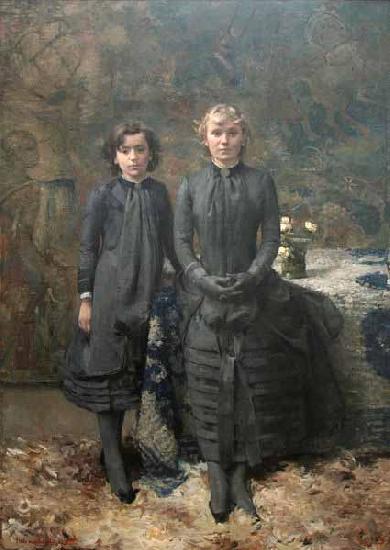 Theo Van Rysselberghe The Sisters of the Painter Schlobach oil painting image